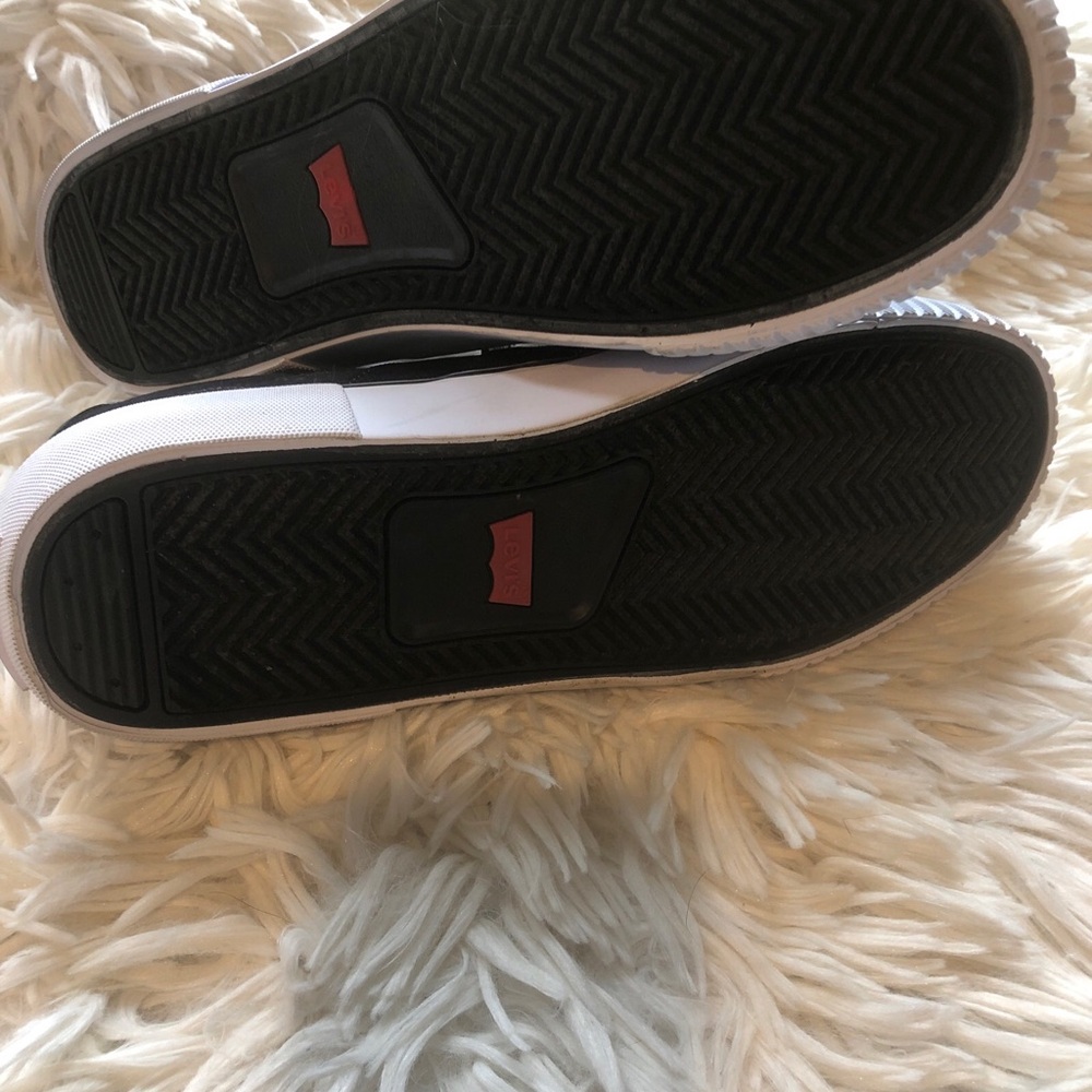 Levis Men's Turner-CZ Sneakers  Size 7.5 Low-Top Shoes Black & White Casual - Picture 7 of 7